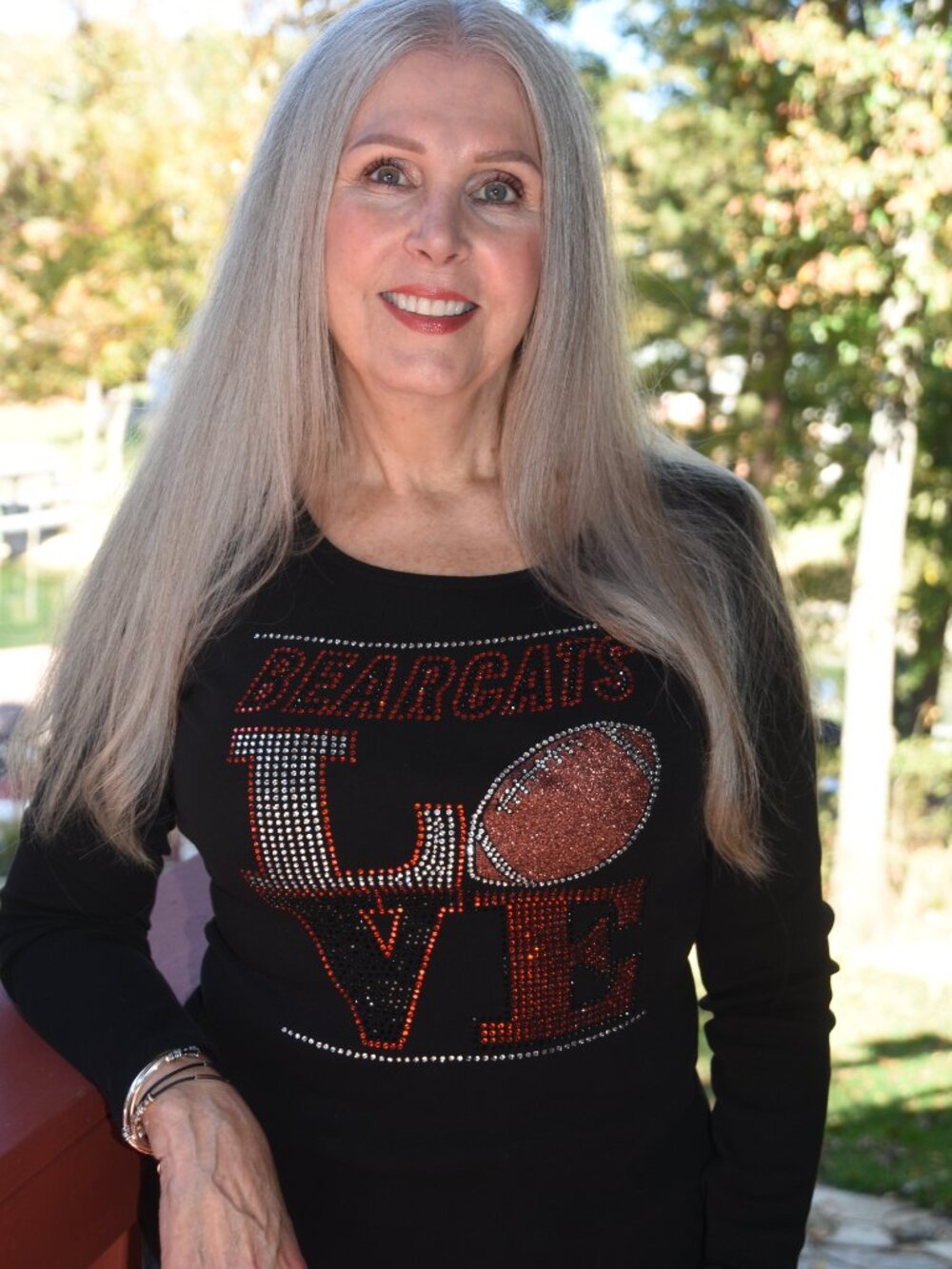 Bearcats Football LOVE RN rhinestone bling shirt XS  S M L XL XXL 1X 2X 3X 4X 5X